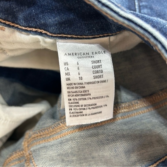 American Eagle Jeans Womens 6 Hi Rise Jegging Super Stretch Dark Wash Classic - Picture 4 of 6